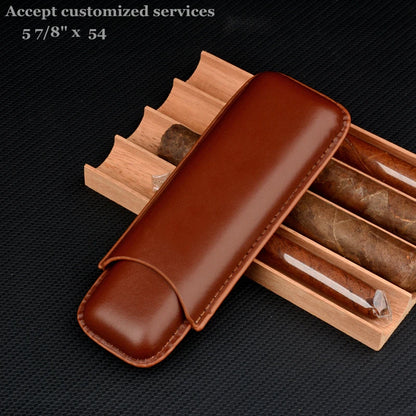 Leather Cigar Case 2 Tube Cigar Mini Humidor